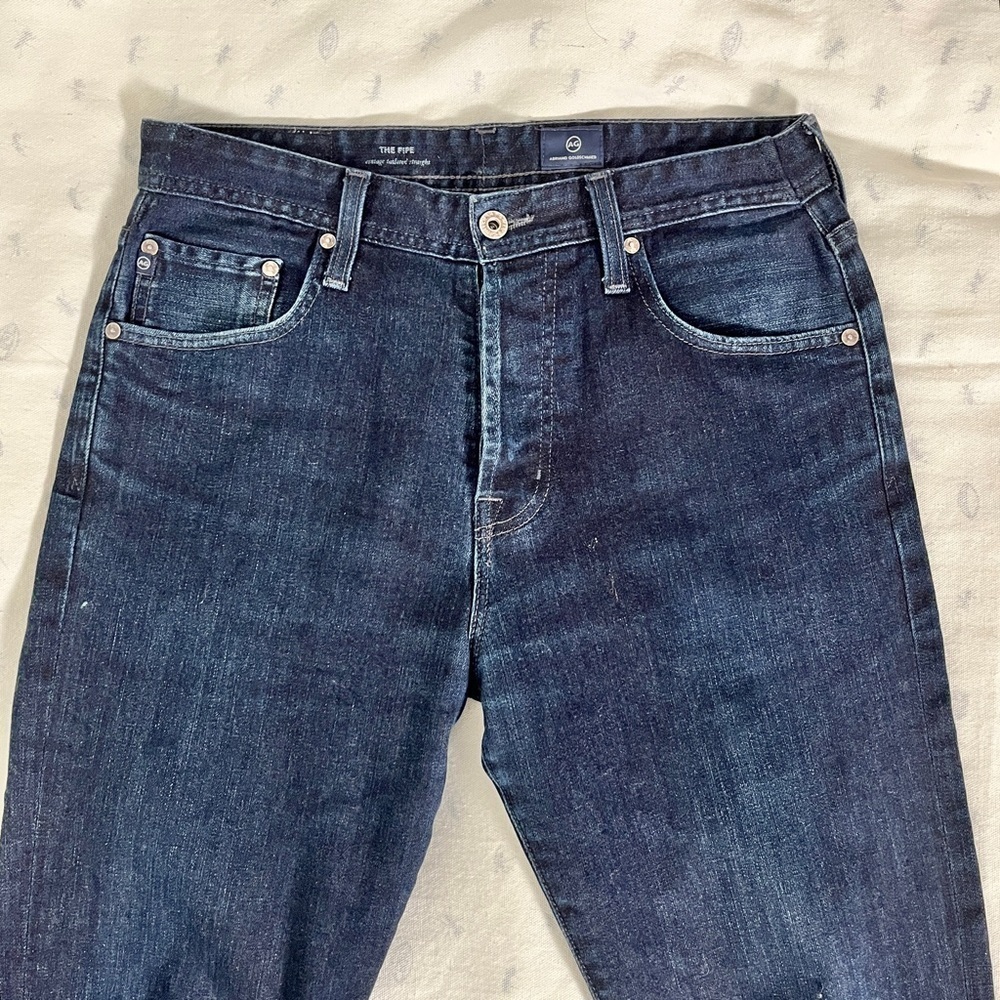 AG Adriano Goldschmied 'The Pipe' High Rise Cropped Jeans Vintage Wash Unisex 32 - Picture 2 of 16